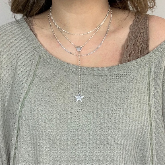 Seeing Stars Layered Necklace - Silver - Picture 4 of 5